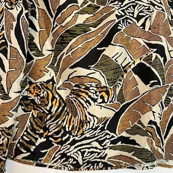 Vintage Atlantic Beach 100% silk tropical and tiger print bomber jacket set - Picture 5 of 14